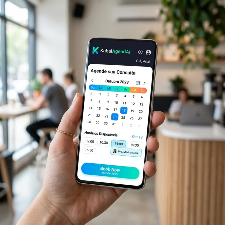 Interface conceitual de agenda digital em smartphone